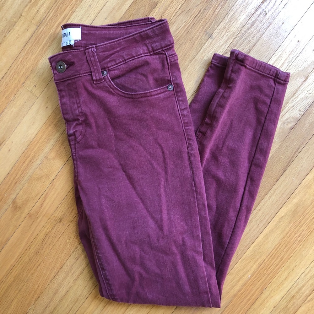Pistola Jeans - Maroon - Ankle Zip - 27